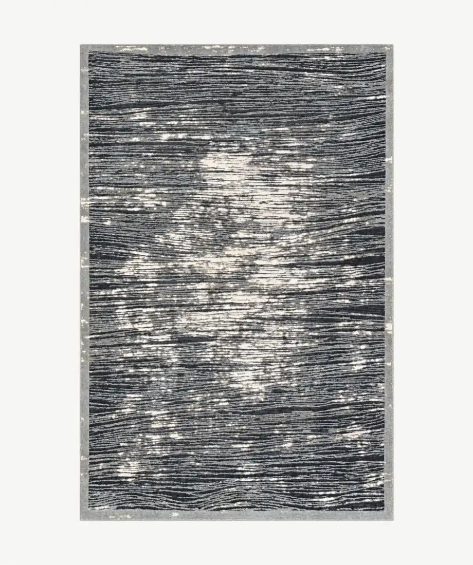 Striped Charcoal Silver Area Rug