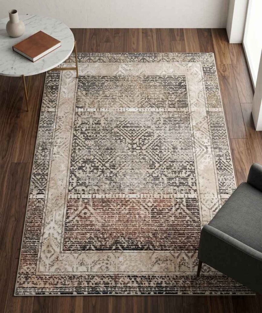 Vintage Distressed Abstract Rug - InamCarpets