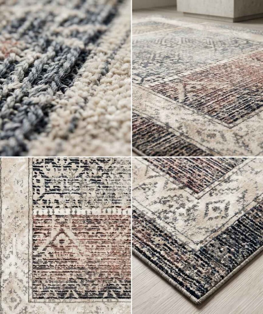 Vintage Distressed Abstract Rug