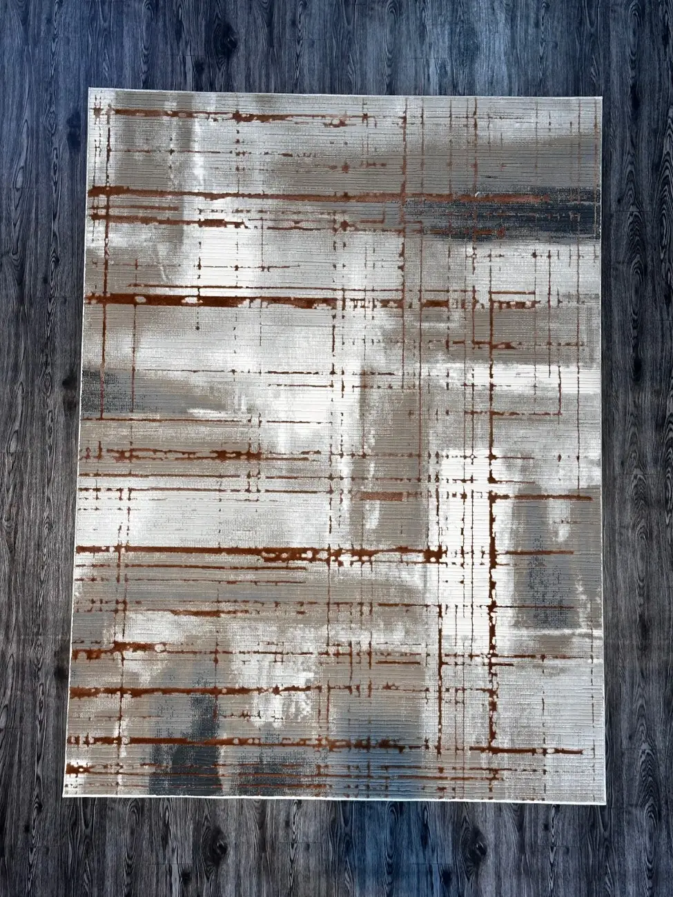 White Grey and Rust Brown