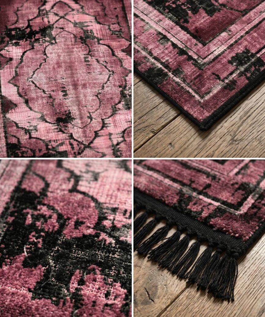 Inam Dusty Jewel Vintage Pink Persian Rug - InamCarpets