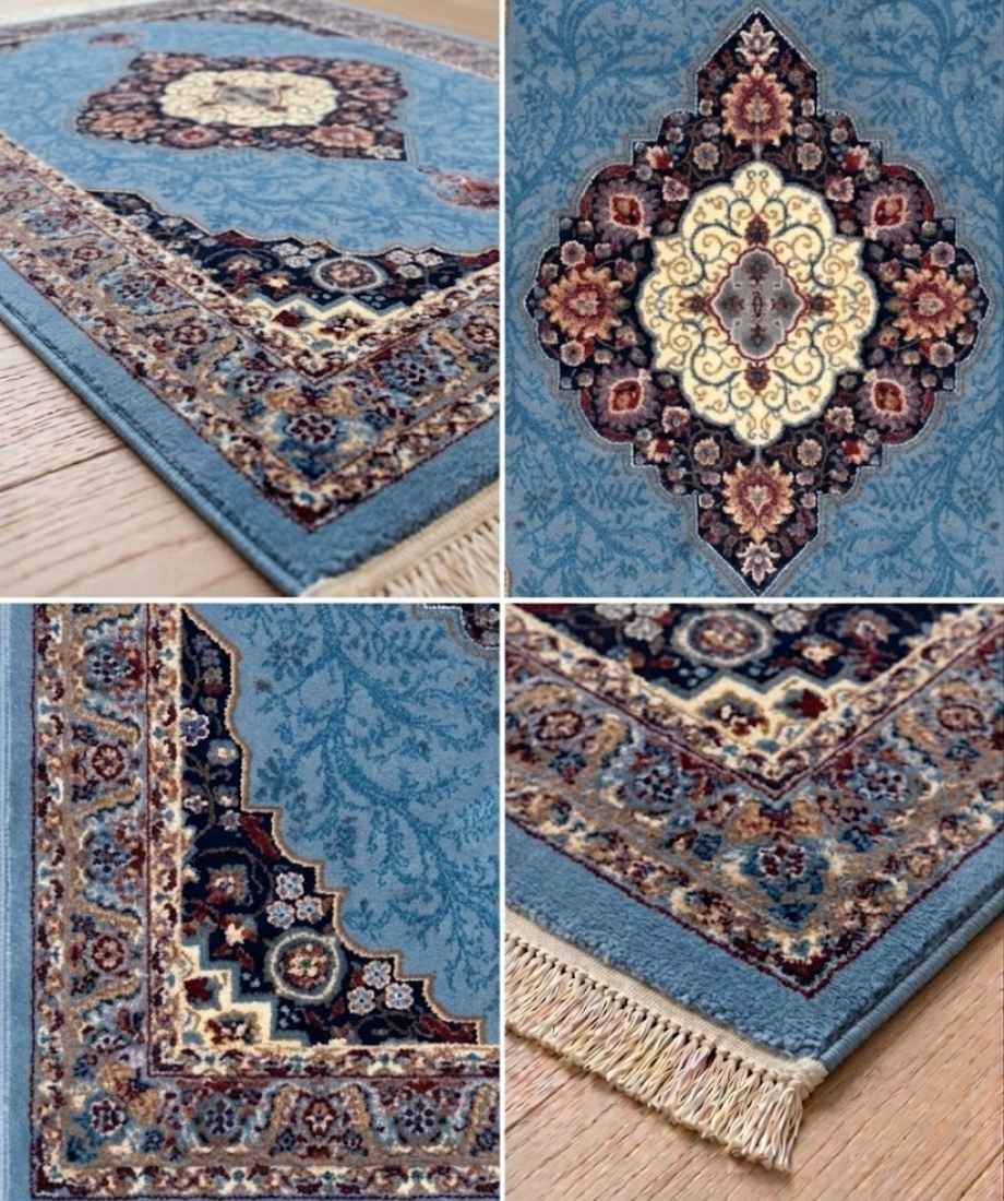 Blue Floral Medallion Pakistani Olympia Rug - Image 4