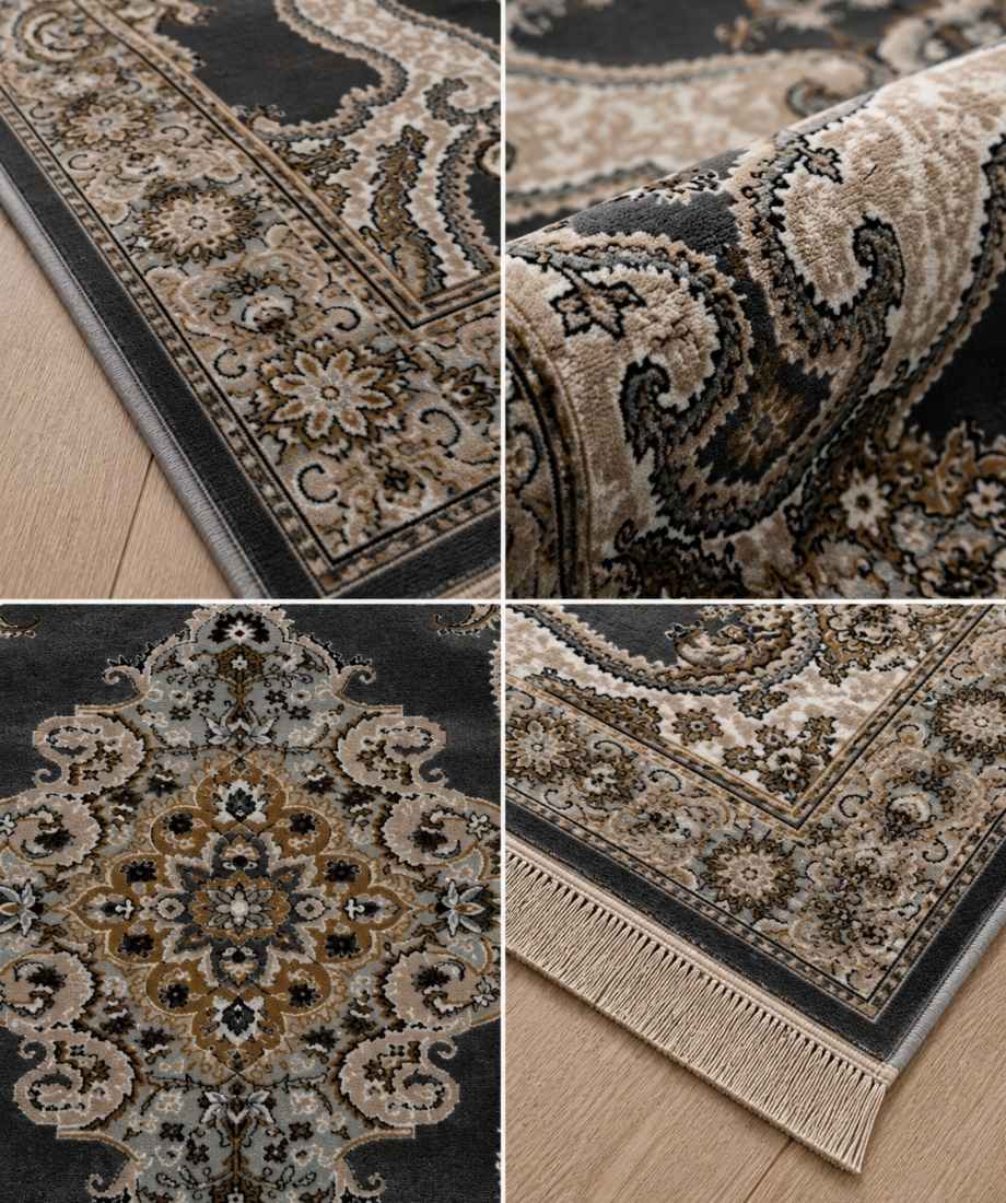 Charcoal Grey Luxe Turkish Rug - Image 4