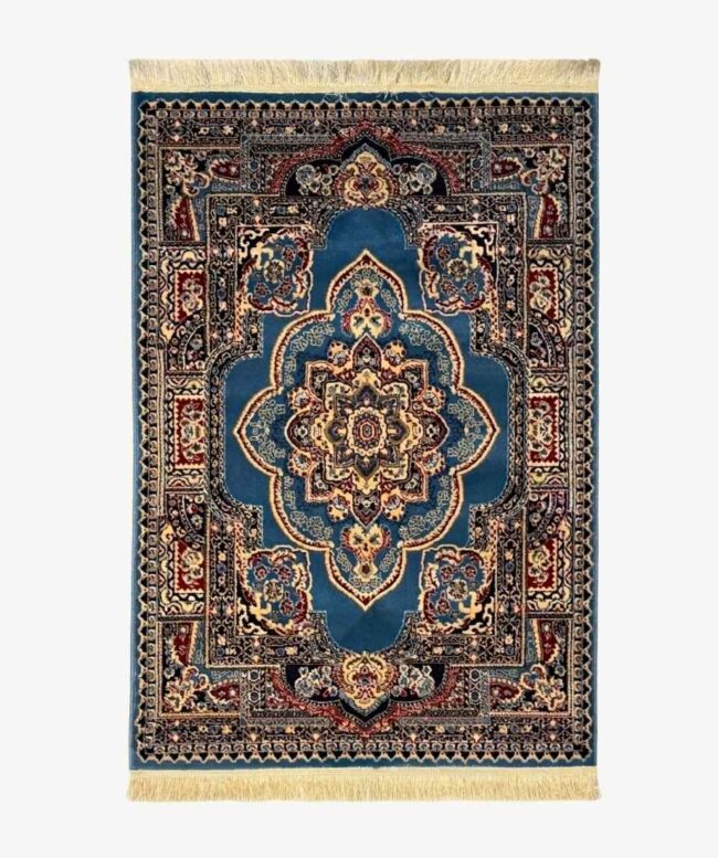 Ferozi Blue Medallion Pakistani Olympia Rug - InamCarpets