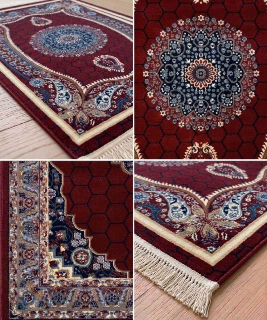 Red Hexagonal Medallion Pakistani Olympia Rug