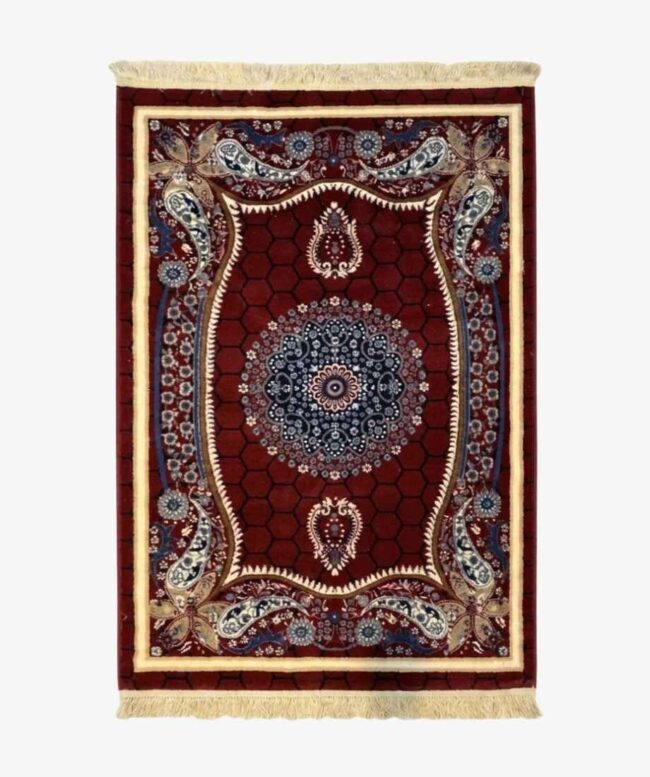 Red Hexagonal Medallion Pakistani Olympia Rug
