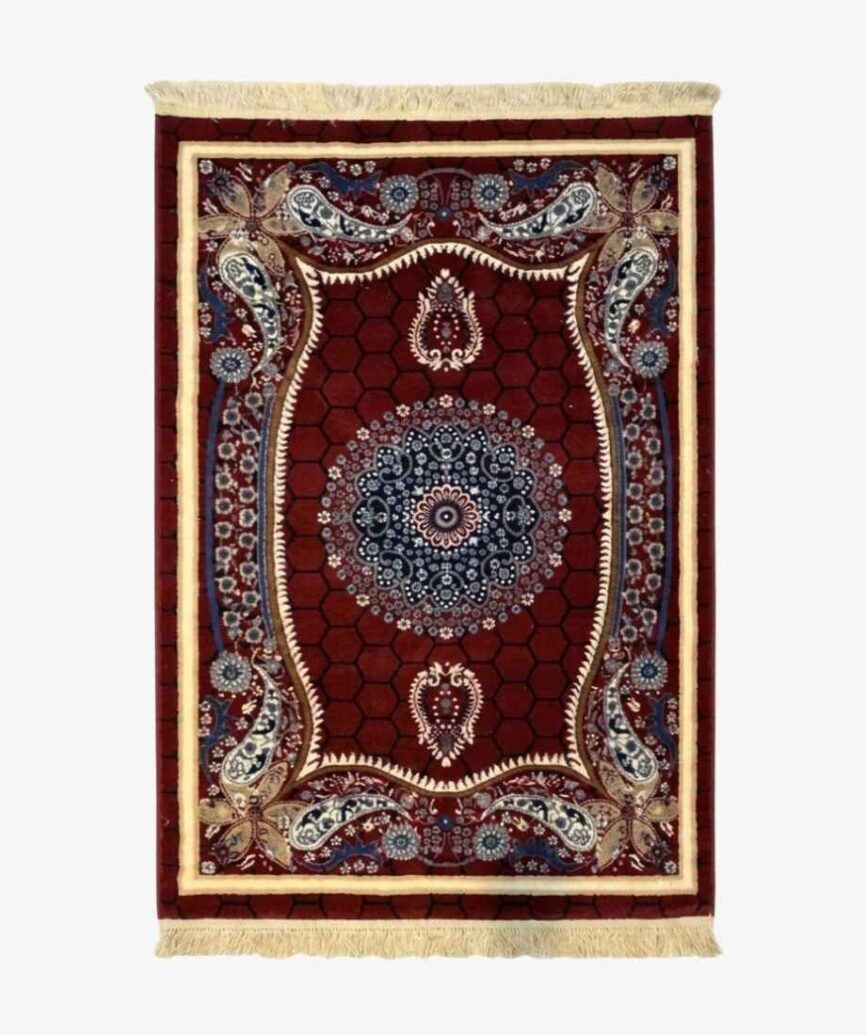 Red Hexagonal Medallion Pakistani Olympia Rug