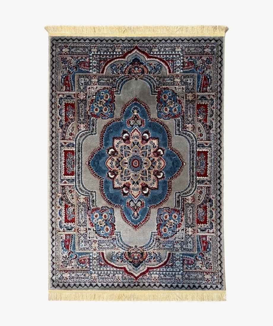Grey Blue Medallion Pakistani Olympia Rug