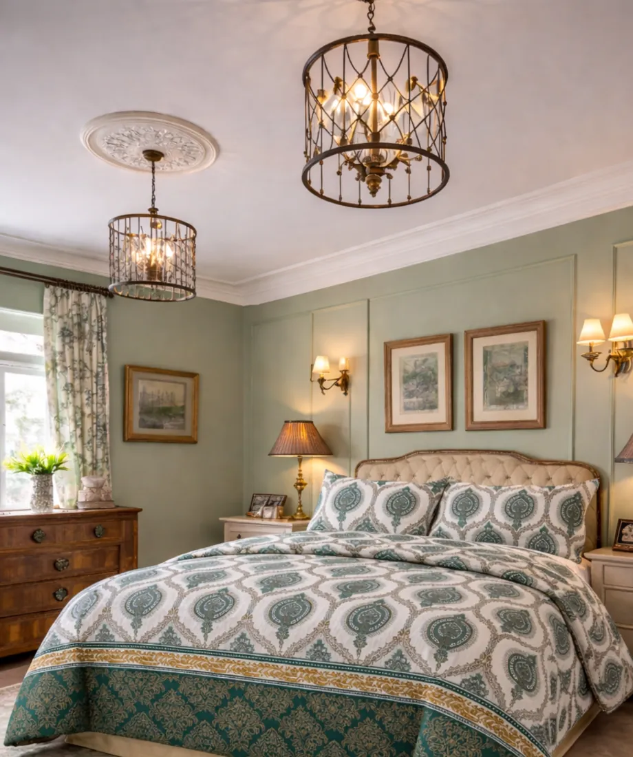 Green Vintage Ogee Bedsheet