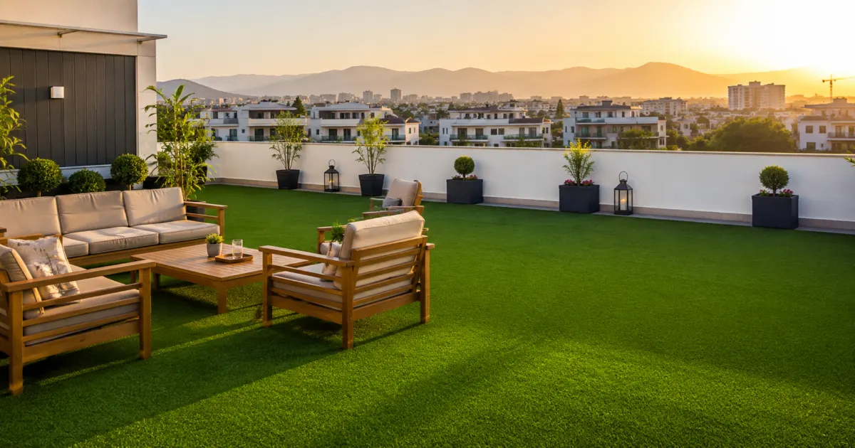 Artificial grass for rooftop