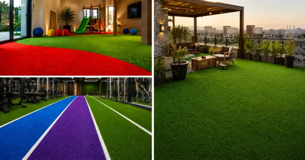 Colored artificial grass applications